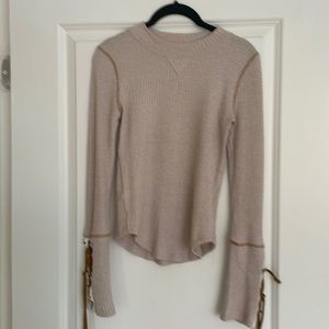 free people thermal with string tie detail on sleeves